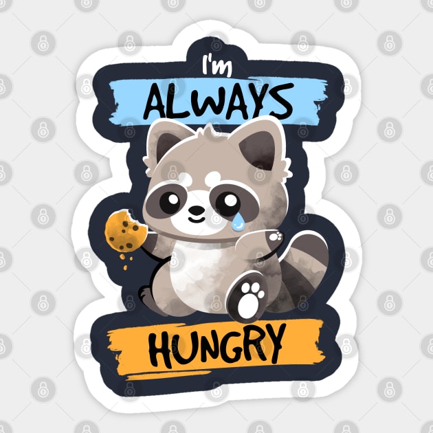 Raccoon always hungry Sticker by NemiMakeit